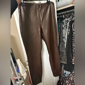Brown leather leggings from banana republic size M